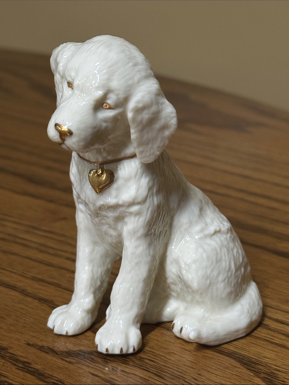 Lenox Golden Labrador Retriever Puppy Dog Ivory Porcelain Figurine 24K Gold 4”